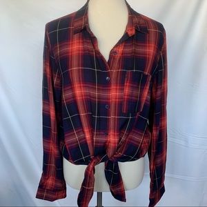 Timing Red and Black Plaid Shirt size L
